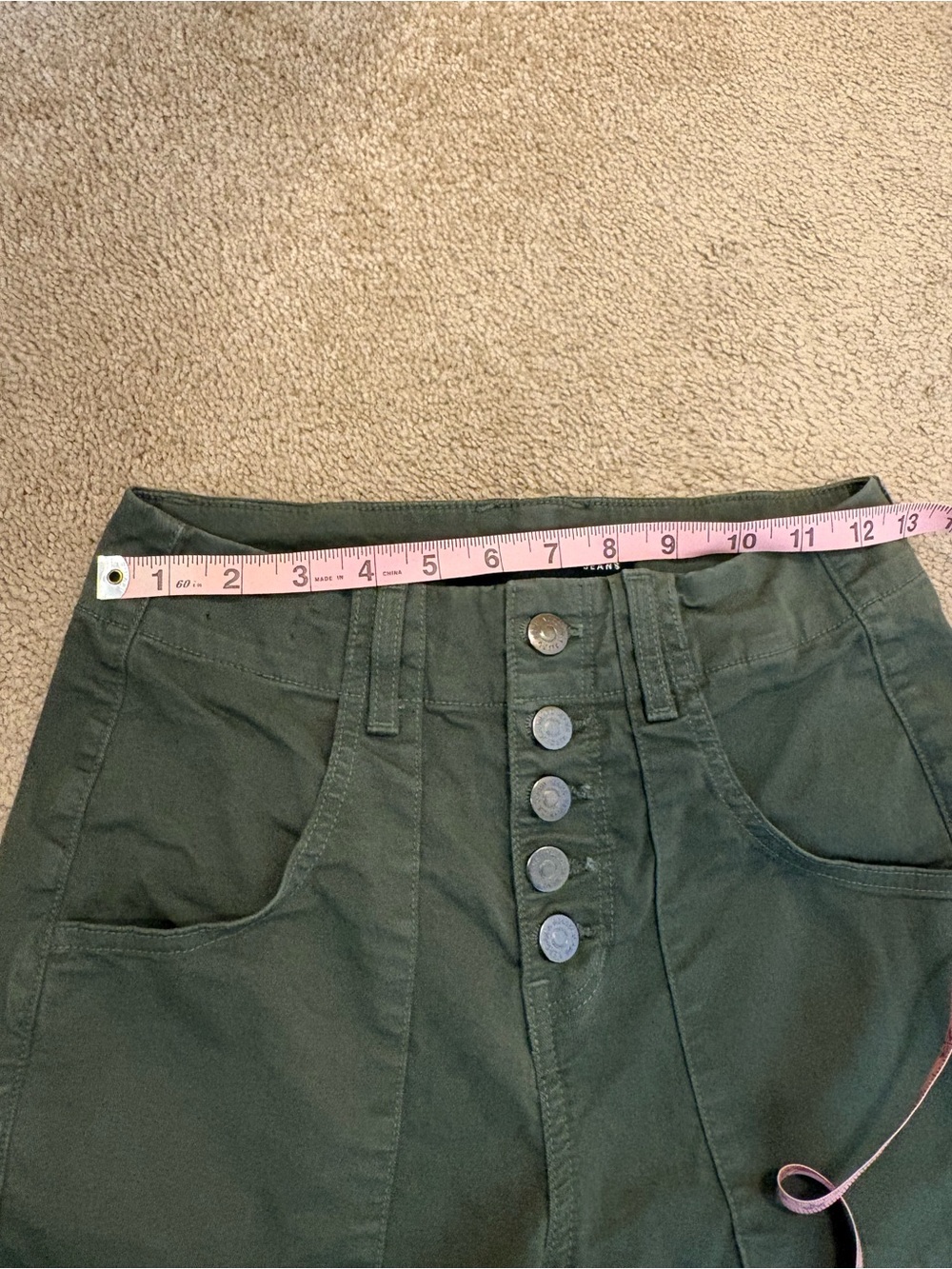 Veronica Beard Arya Cargo Straight-Leg Pants Women's Size 24 Army Green - Picture 7 of 9